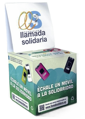 Vieja caja recolección de móviles para llamada solidaria